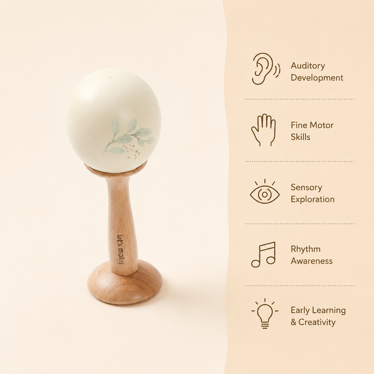 Montessori Wooden Baby Rattle Montessori Nation