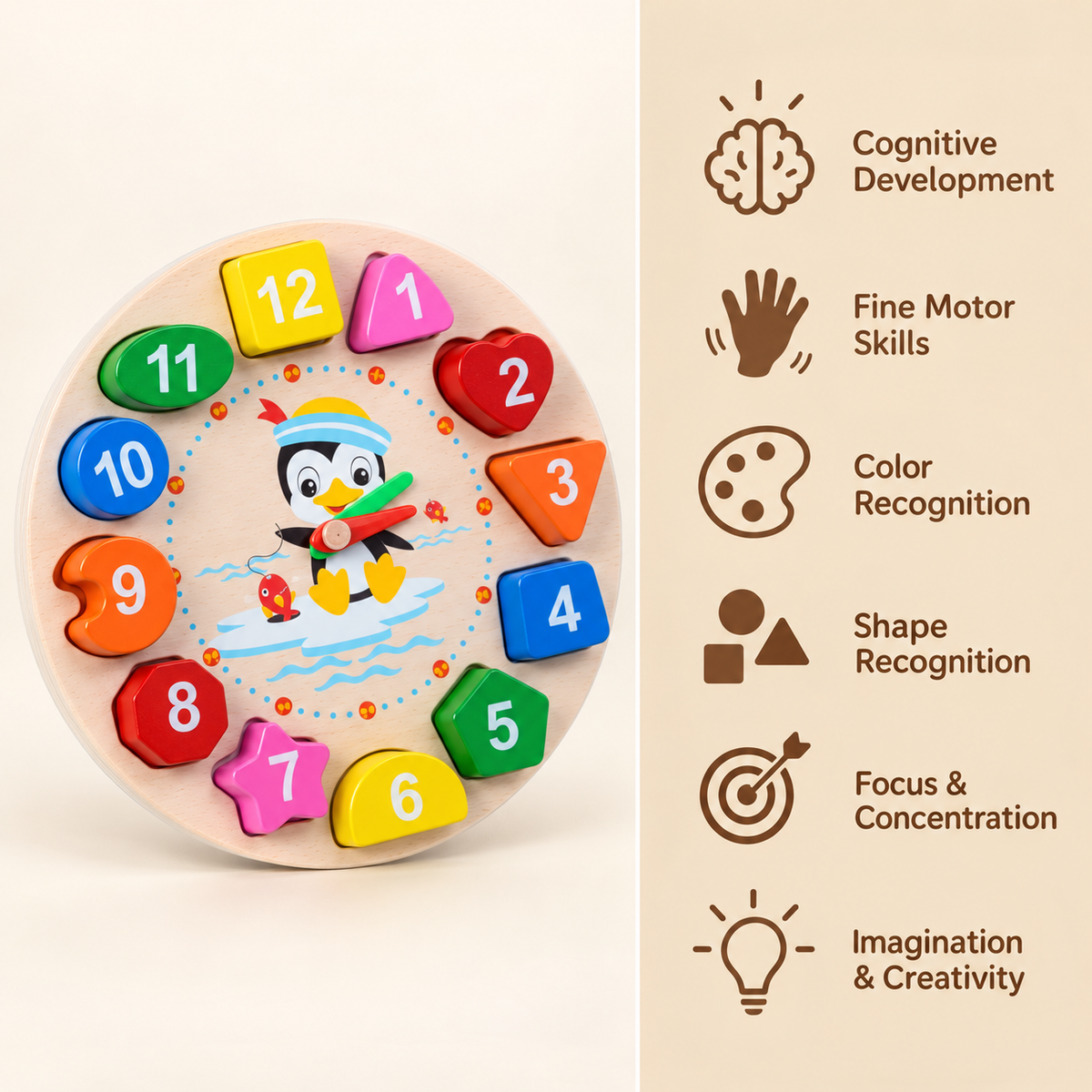 Montessori Wooden Clock Puzzle Montessori Nation